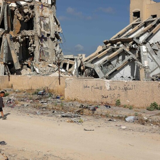 Ruinas tras incursión israelí en la Franja de Gaza